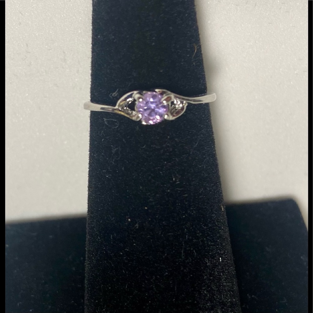 NEW purple stone 925 silver ring size 5